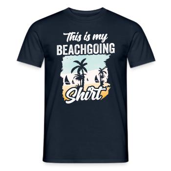 This is my beach shirt beach beach holiday - Men's T-Shirt - navy - Front - AI Model Male 178 light (178cm)