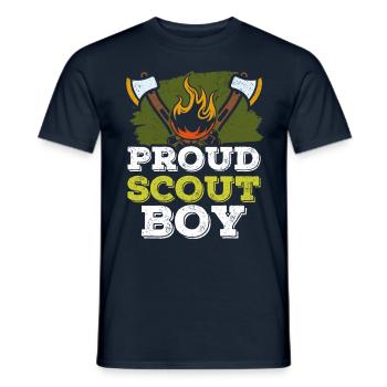 Stolzer Pfadfinder Junge Sprüche Sippe Zeltlager - Männer T-Shirt - Navy - Vorne - AI Model Male 178 light (178cm)