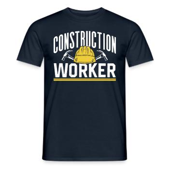 Travailleurs de la construction Travail d’équipe Construction de chantier - T-shirt homme - marine - Devant - AI Model Male 178 light (178cm)
