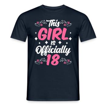 Dieses Mädchen Ist Offiziell 18 Feier Achtzehn - Männer T-Shirt - Navy - Vorne - AI Model Male 178 light (178cm)