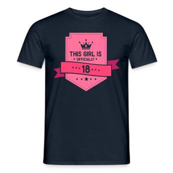Cette fille a officiellement 18 dix-huit ans fête - T-shirt homme - marine - Devant - AI Model Male 178 light (178cm)