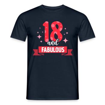 18 Und Fabelhaft Geburtstag Achtzehn Feier - Männer T-Shirt - Navy - Vorne - AI Model Male 178 light (178cm)