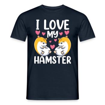 I love my hamster cute pet owner - Men's T-Shirt - navy - Front - AI Model Male 178 light (178cm)