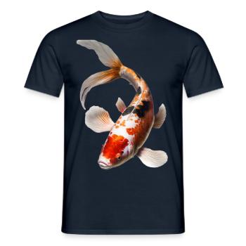 Japanese koi carp - Men's T-Shirt - navy - Front - AI Model Male 178 light (178cm)