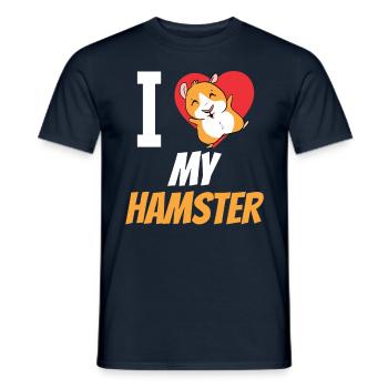 I love my hamster cute pet owner - Men's T-Shirt - navy - Front - AI Model Male 178 light (178cm)