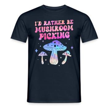 Je préfère cueillir des champignons Cueilleurs de champignons - T-shirt homme - marine - Devant - AI Model Male 178 light (178cm)