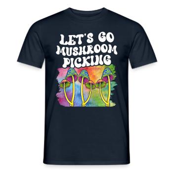 Off to mushroom picking Mushroom pickers Mushroom pickers - Men's T-Shirt - navy - Front - AI Model Male 178 light (178cm)