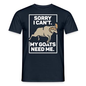 Malheureusement, mes chèvres n’ont pas besoin de moi animal - T-shirt homme - marine - Devant - AI Model Male 178 light (178cm)