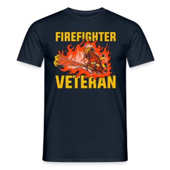 Pompier vétéran Retraite Brigade de pompiers - T-shirt homme - marine - Devant - AI Model Male 178 light (178cm)