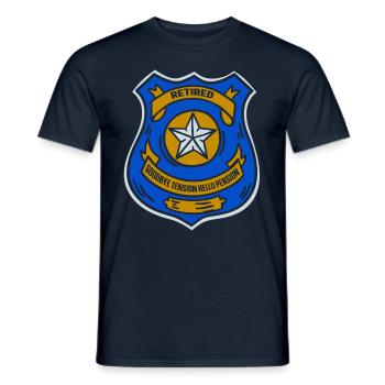 In retirement Goodbye Tension Hello Pension Police - Men's T-Shirt - navy - Front - AI Model Male 178 light (178cm)
