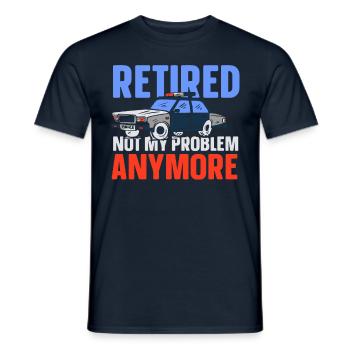 À la retraite, ce n’est plus mon problème policier - T-shirt homme - marine - Devant - AI Model Male 178 light (178cm)