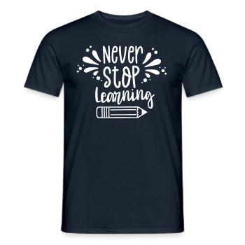 N’arrêtez jamais d’apprendre Retour à l’école - T-shirt homme - marine - Devant - AI Model Male 178 light (178cm)