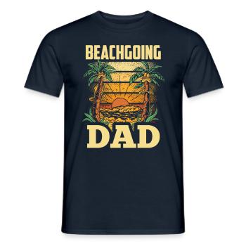 Beach visit Father Beach Beach beach holiday beach - Men's T-Shirt - navy - Front - AI Model Male 178 light (178cm)
