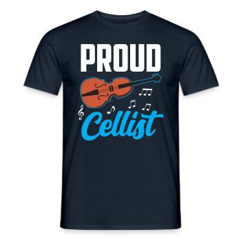 Proud cellist cello cellist cello musician - Men's T-Shirt - navy - Front - AI Model Male 178 light (178cm)