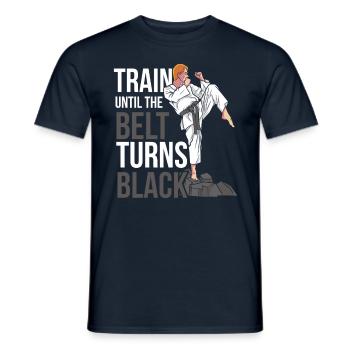 Train until the belt turns black MMA Gur - Men's T-Shirt - navy - Front - AI Model Male 178 light (178cm)