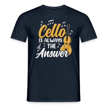 Le violoncelle est toujours la réponse violoncelliste violoncelle - T-shirt homme - marine - Devant - AI Model Male 178 light (178cm)