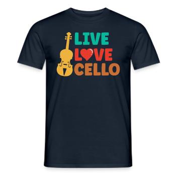 Life Dear Cello Musician Cellos Cellist - Men's T-Shirt - navy - Front - AI Model Male 178 light (178cm)
