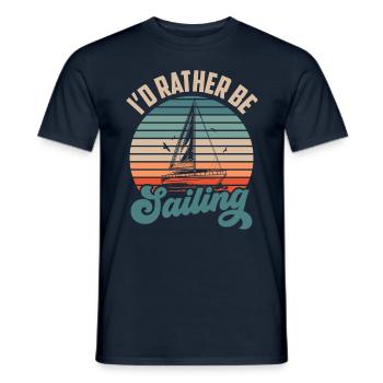 I would rather sail captain sailor sailboat - Men's T-Shirt - navy - Front - AI Model Male 178 light (178cm)