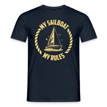 My Sailboat My Rules Sailors Sailing Captain - Men's T-Shirt - navy - Front - AI Model Male 178 light (178cm)