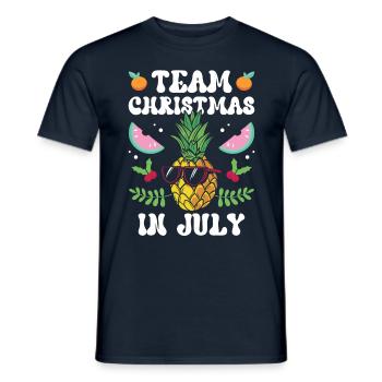 Team Weihnachten Im Juli Santa Christmas In July - Männer T-Shirt - Navy - Vorne - AI Model Male 178 light (178cm)