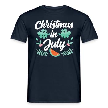Weihnachten Im Juli Christmas In July Humor Santa - Men's T-Shirt - navy - Front - AI Model Male 178 light (178cm)