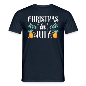 Weihnachten Im Juli Christmas In July Santa Humor - Men's T-Shirt - navy - Front - AI Model Male 178 light (178cm)