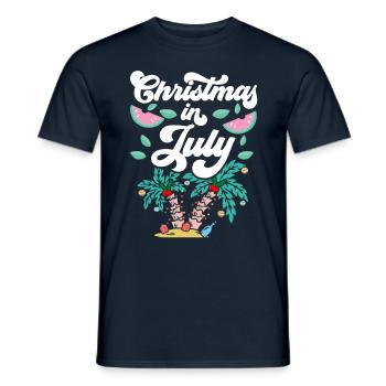 Weihnachten im juli Noël en juillet Humour Père Noël - T-shirt homme - marine - Devant - AI Model Male 178 light (178cm)