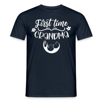 La première fois grand-mère première grand-mère grands-parents doux - T-shirt homme - marine - Devant - AI Model Male 178 light (178cm)