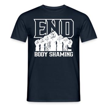 End Body Shaming Stop Bodyshaming Annoyance Stop - Men's T-Shirt - navy - Front - AI Model Male 178 light (178cm)