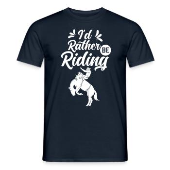 I would rather ride horse rider riding stable - Men's T-Shirt - navy - Front - AI Model Male 178 light (178cm)