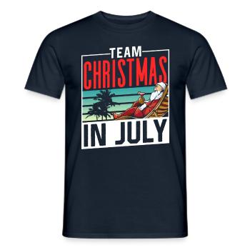 Team Weihnachten Im Juli Santa Christmas In July - Männer T-Shirt - Navy - Vorne - AI Model Male 178 light (178cm)