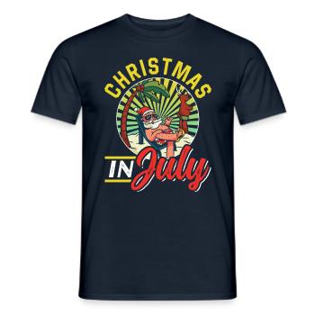 Weihnachten Im Juli Christmas In July Humor Santa - Men's T-Shirt - navy - Front - AI Model Male 178 light (178cm)