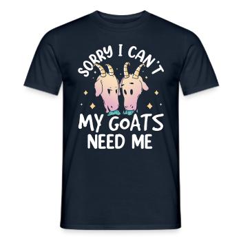 Malheureusement, mes chèvres n’ont pas besoin de moi animal - T-shirt homme - marine - Devant - AI Model Male 178 light (178cm)