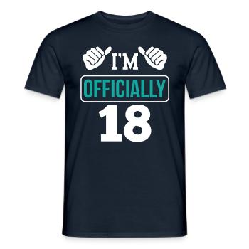 Je suis officiellement 18 ans dix-huit fête - T-shirt homme - marine - Devant - AI Model Male 178 light (178cm)
