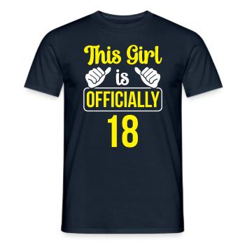 Cette fille a officiellement 18 dix-huit ans fête - T-shirt homme - marine - Devant - AI Model Male 178 light (178cm)