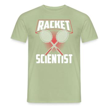 Schläger Wissenschaftler Racket Scientist - T-shirt homme - vert sauge - Devant - AI Model Male 178 light (178cm)