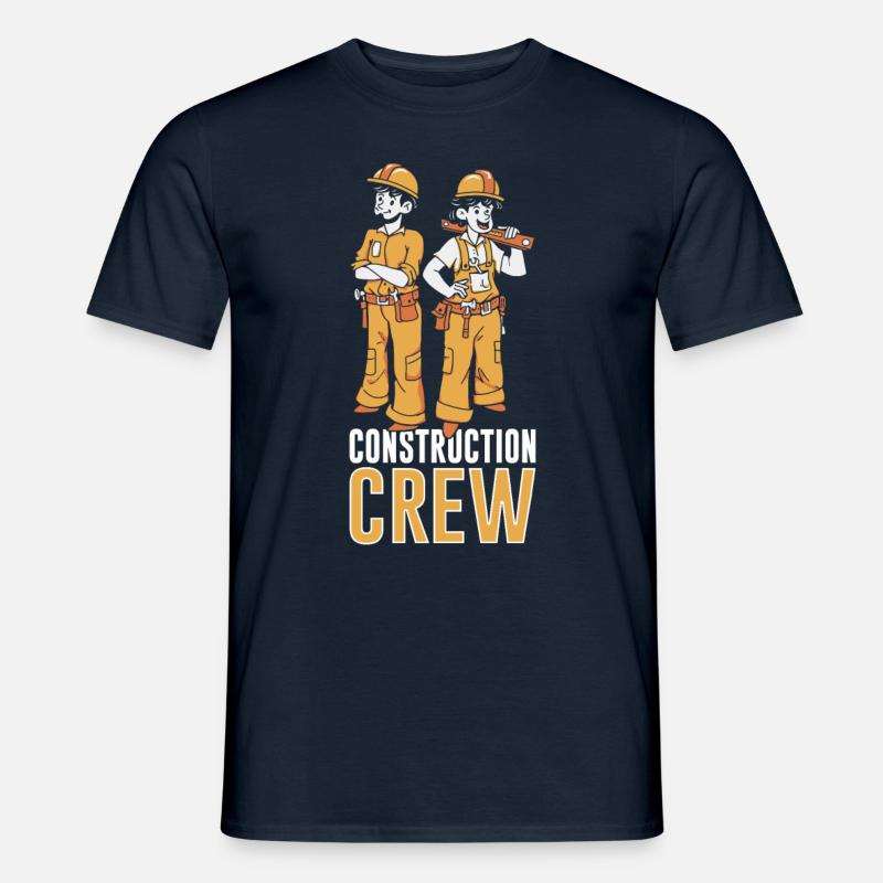 Équipe de construction, Travail d’équipe, Chantier de construction, Ouvrier du bâtiment - T-shirt homme - marine