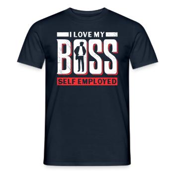 Ich Liebe Meinen Chef Selbstständig Freelancer - Männer T-Shirt - Navy - Vorne - AI Model Male 178 light (178cm)