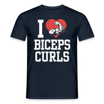 J’adore biceps boucles dictons muscles biceps - T-shirt homme - marine - Devant - AI Model Male 178 light (178cm)