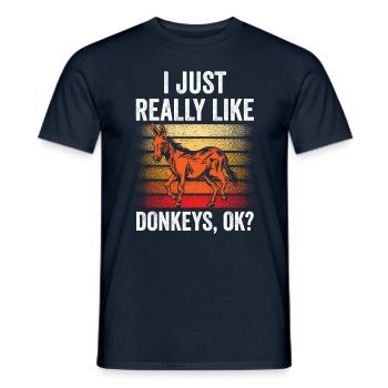 J’aime les ânes juste très ferme animal mignon - T-shirt homme - marine - Devant - AI Model Male 178 light (178cm)