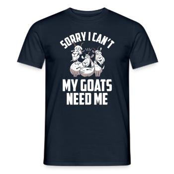 Malheureusement, mes chèvres n’ont pas besoin de moi animal - T-shirt homme - marine - Devant - AI Model Male 178 light (178cm)