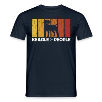 Beagle > People Beagles Puppy Dog Lovers - T-shirt homme - marine - Devant - AI Model Male 178 light (178cm)