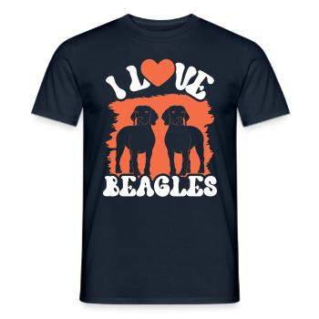 J’adore Beagles lover Beagle chiot chien Beagle - T-shirt homme - marine - Devant - AI Model Male 178 light (178cm)