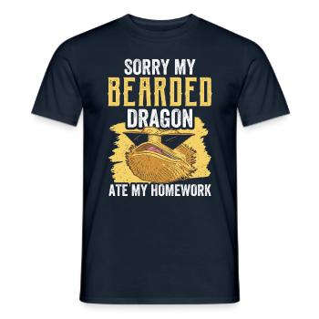 Bearded dragon has eaten my homework animal - Men's T-Shirt - navy - Front - AI Model Male 178 light (178cm)