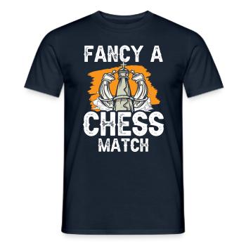Fancy a chess game Chess player - Men's T-Shirt - navy - Front - AI Model Male 178 light (178cm)