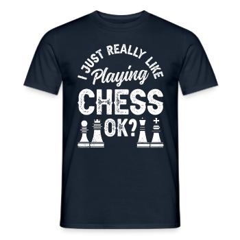 J’aime juste jouer aux échecs ok joueur d’échecs - T-shirt homme - marine - Devant - AI Model Male 178 light (178cm)
