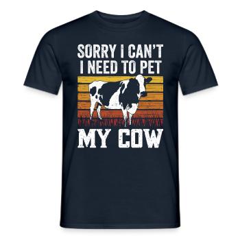 Can't I have to pet my cow animals - Men's T-Shirt - navy - Front - AI Model Male 178 light (178cm)
