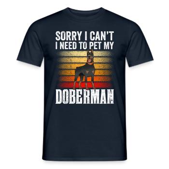 Kann Nicht Ich Muss Meinen Dobermann Streicheln - Männer T-Shirt - Navy - Vorne - AI Model Male 178 light (178cm)