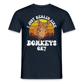 Ich Mag Esel Einfach Sehr Tier Bauernhof Süß - Männer T-Shirt - Navy - Vorne - AI Model Male 178 light (178cm)