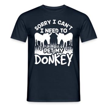 Can't I have to pet my donkey animal - Men's T-Shirt - navy - Front - AI Model Male 178 light (178cm)